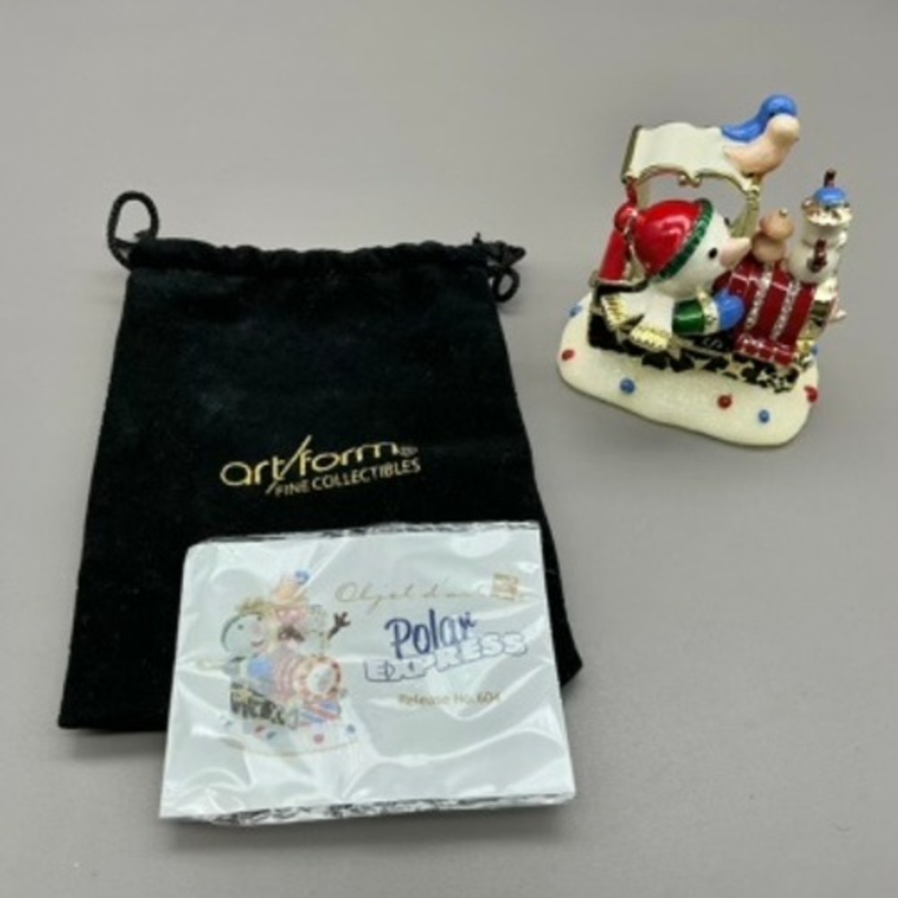 Artform Fine Collectibles Polar Express Trinket Box Women Red Christmas Train
